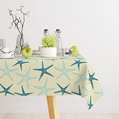 Piekrastes galdauts Jūras okeāna tēmas taisnstūra galdauts Pludmales jūras zvaigzne atkārtoti lietojams kāzu ballīšu dekors Mājas virtuves dekors