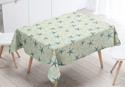 Piekrastes galdauts Jūras okeāna tēmas taisnstūra galdauts Pludmales jūras zvaigzne atkārtoti lietojams kāzu ballīšu dekors Mājas virtuves dekors