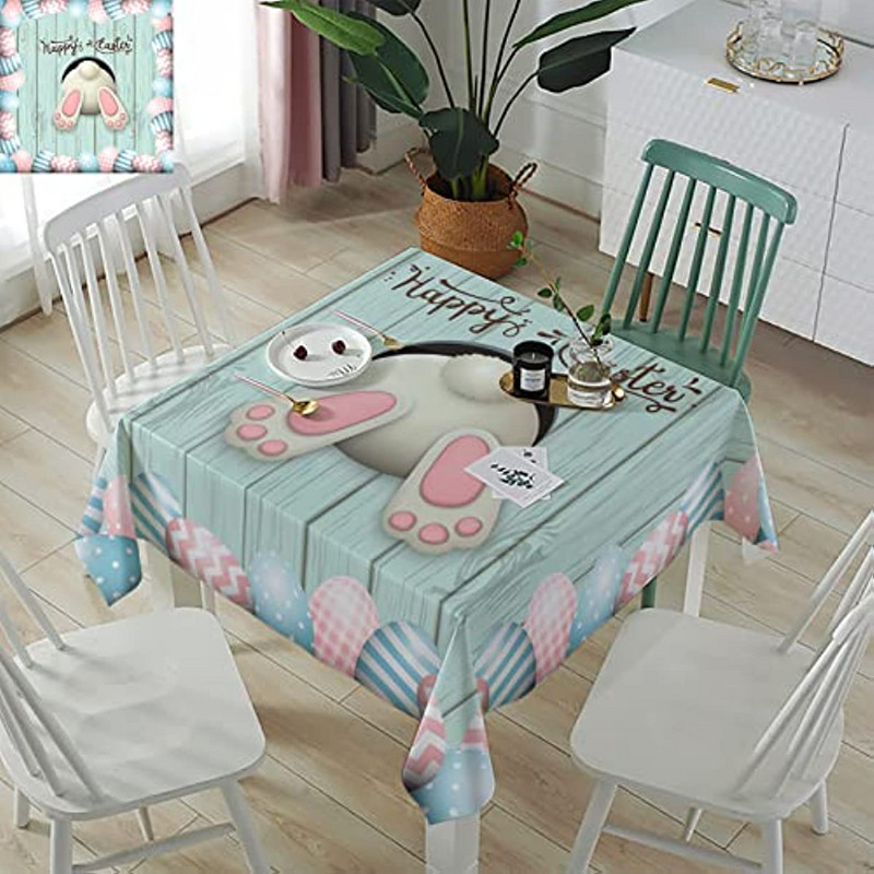 Lieldienu ūdensizturīgs galdauts Lieldienu olas Trusis Virtuve Pusdienas Mazgājams galdauts Kāzu ballīte Svētku vakariņu noformējums