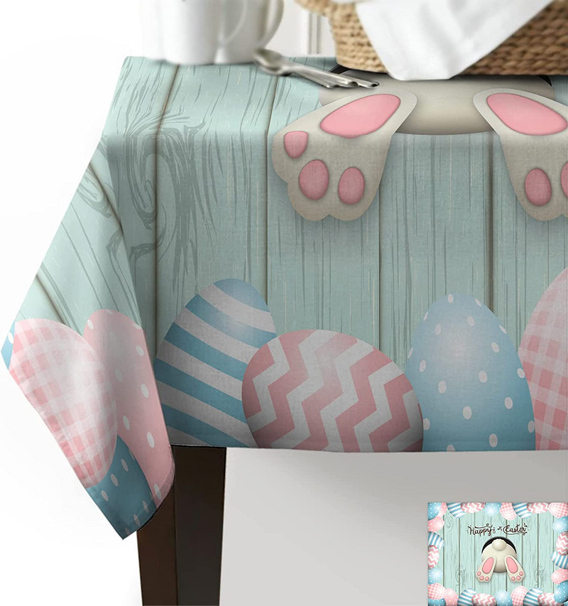 Lieldienu ūdensizturīgs galdauts Lieldienu olas Trusis Virtuve Pusdienas Mazgājams galdauts Kāzu ballīte Svētku vakariņu noformējums