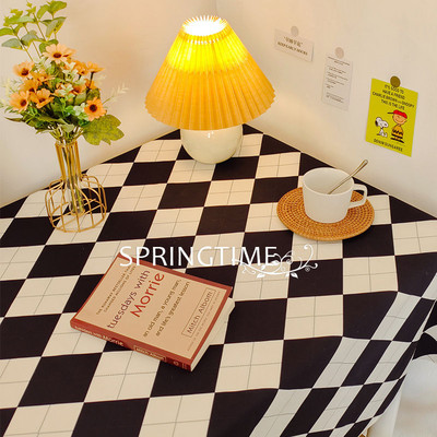 Față de masă rezistentă la apă în șah în stil nordic, covoraș de birou pentru studenți, accesorii de decorare a mesei, decor acasă