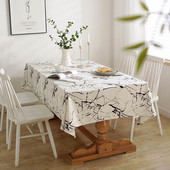 Nordic Márvány vízálló terítő étkezőasztal Esküvői buli Négyszögletes terítő ünnepi konyhai dekorációs kiegészítők