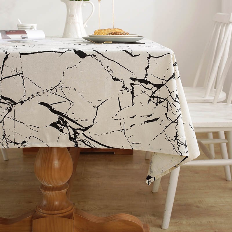 Nordic Márvány vízálló terítő étkezőasztal Esküvői buli Négyszögletes terítő ünnepi konyhai dekorációs kiegészítők