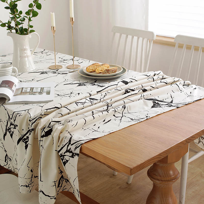 Nordic Márvány vízálló terítő étkezőasztal Esküvői buli Négyszögletes terítő ünnepi konyhai dekorációs kiegészítők