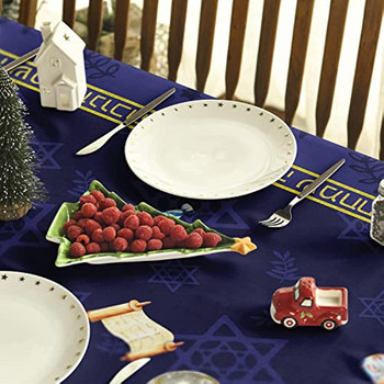 Διακόσμηση Hanukkah Αδιάβροχο τραπεζομάντιλο Εβραϊκό Chanukah Menorah Dreidel Κάλυμμα γιορτινό τραπέζι για τραπεζαρία κουζίνας Διακόσμηση σπιτιού