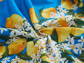 Средиземноморска плочка със син лимон Водоустойчива покривка Сватбени декорации Пролетна правоъгълна покривка за пикник Парти декор