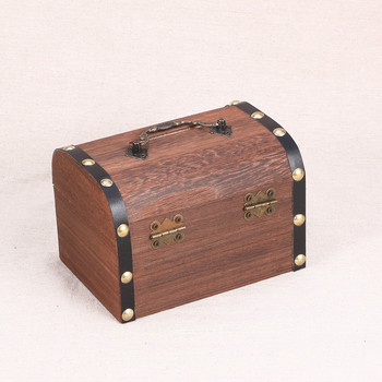 ретро касичка, пейки за съхранение дървена кутия за съхранение, премиум с ключалка за любов, подходяща за годишнина куб контейнер за съхранение подаръци