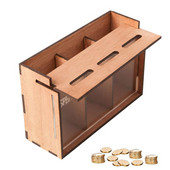 Naudas taupīšanas kaste 3 nodalījumu koka monētu banka Pārnēsājams taupītājs, naudas glabāšanas organizators pieaugušajiem bērniem monētu kaste svētku dāvanai