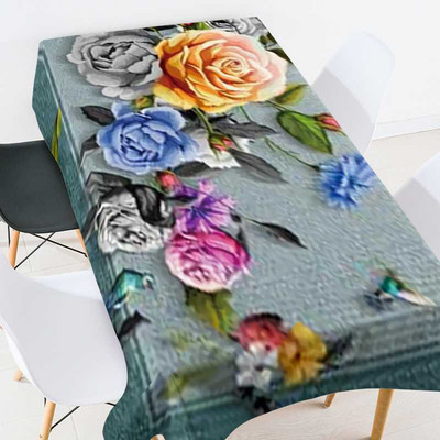 Troopilised rohelised lehed Veekindel laudlina Kodupeo pulmadekoratsioon Ristkülikukujuline lauakate Mantel De Mesa