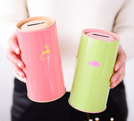 1PC Cute Animal Print Creative Dāvanu Krājbankas Naudas Kaste Skārda monētu Karikatūra Zoo Cūciņa Banka Veikals LF 067