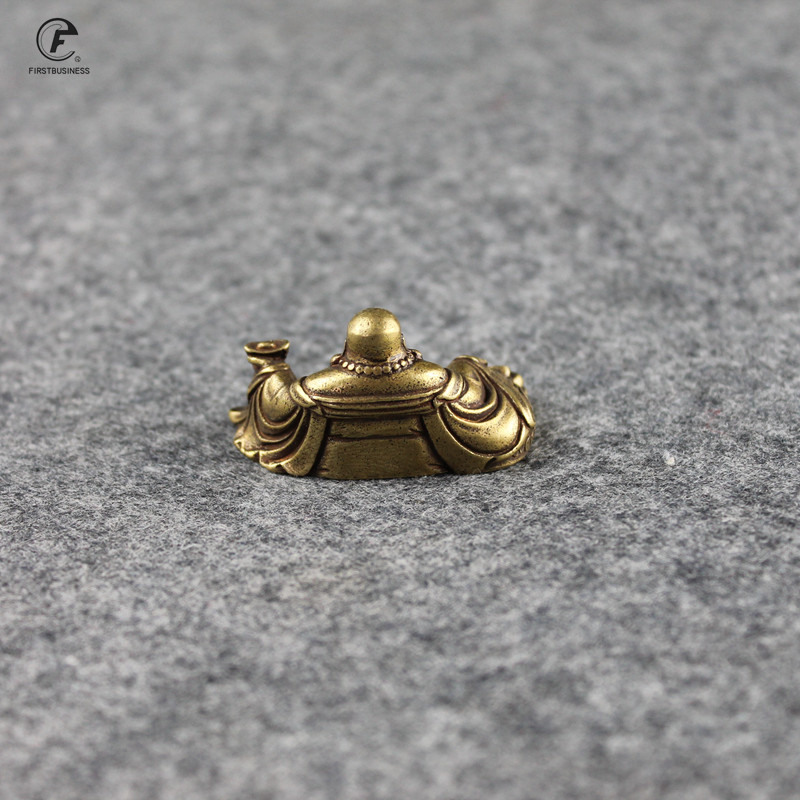 Antīkas vara Budas miniatūras figūriņas Mājas dekorācijas dzīvojamām istabām Tīra misiņa vintage Guajin Budas darbvirsmas rotājumi
