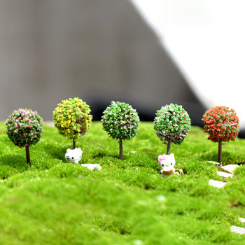 1/5 τμχ/Σετ Mini Tree Fairy Garden Miniatures Micro Landscape Resin Crafts Bonsai Figurine Garden Terrarium Accessories