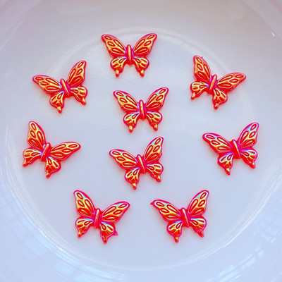 100 komada novih slatkih mini svjetlećih figurica leptira od smole, rukotvorine, ravni kabochon ukrasi, izrada nakita, dodaci za kosu