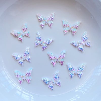 100 komada novih slatkih mini svjetlećih figurica leptira od smole, rukotvorine, ravni kabochon ukrasi, izrada nakita, dodaci za kosu