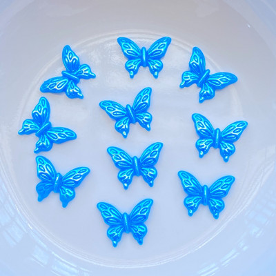 100 komada novih slatkih mini svjetlećih figurica leptira od smole, rukotvorine, ravni kabochon ukrasi, izrada nakita, dodaci za kosu