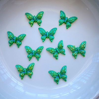 100 komada novih slatkih mini svjetlećih figurica leptira od smole, rukotvorine, ravni kabochon ukrasi, izrada nakita, dodaci za kosu
