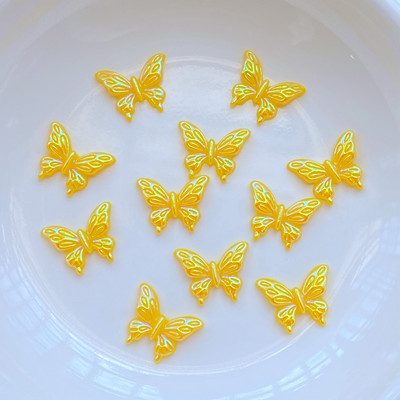 100 komada novih slatkih mini svjetlećih figurica leptira od smole, rukotvorine, ravni kabochon ukrasi, izrada nakita, dodaci za kosu
