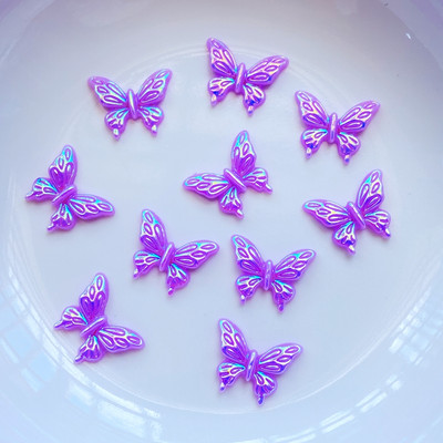100 komada novih slatkih mini svjetlećih figurica leptira od smole, rukotvorine, ravni kabochon ukrasi, izrada nakita, dodaci za kosu
