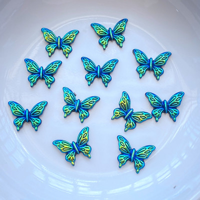100 komada novih slatkih mini svjetlećih figurica leptira od smole, rukotvorine, ravni kabochon ukrasi, izrada nakita, dodaci za kosu