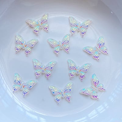 100 komada novih slatkih mini svjetlećih figurica leptira od smole, rukotvorine, ravni kabochon ukrasi, izrada nakita, dodaci za kosu