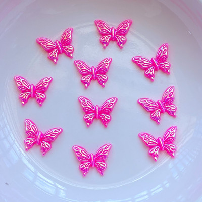 100 komada novih slatkih mini svjetlećih figurica leptira od smole, rukotvorine, ravni kabochon ukrasi, izrada nakita, dodaci za kosu