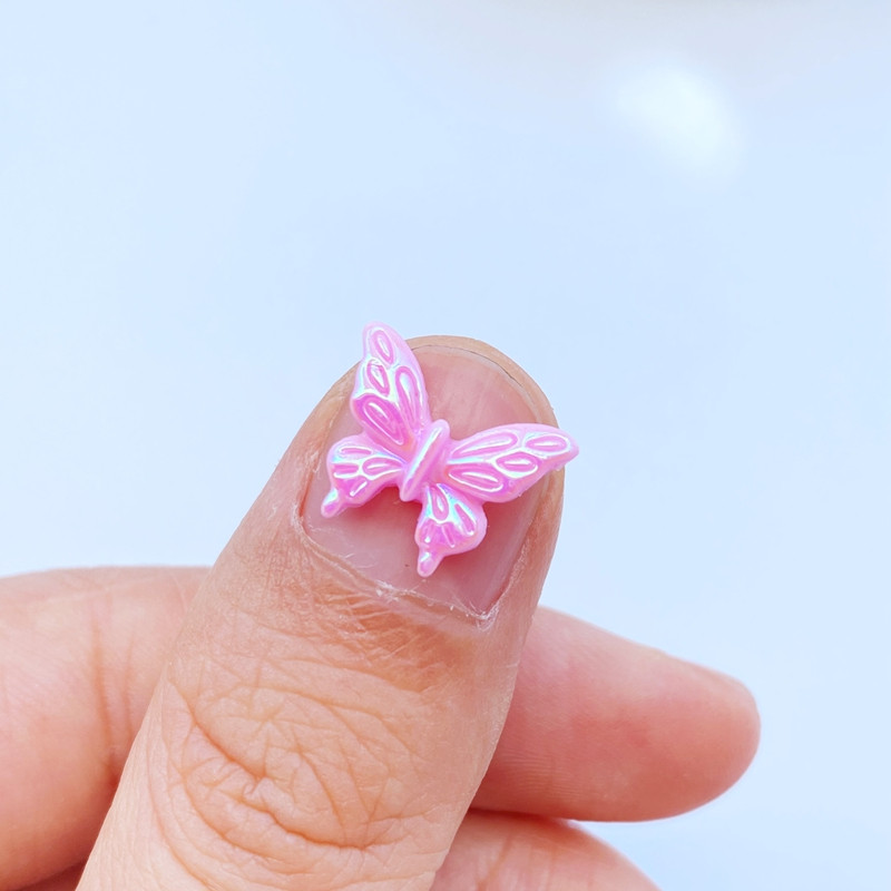 100 komada novih slatkih mini svjetlećih figurica leptira od smole, rukotvorine, ravni kabochon ukrasi, izrada nakita, dodaci za kosu