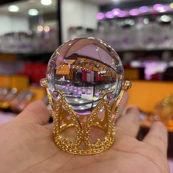 Crown Метален държач за кристална топка Сфера Поставка за дисплей Настолна декорация на дома Реквизит за фотография