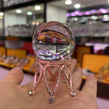 Crown Метален държач за кристална топка Сфера Поставка за дисплей Настолна декорация на дома Реквизит за фотография