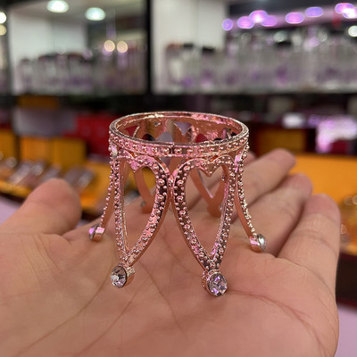 Krona metāla kristāla lodīšu turētājs sfērisks displeja statīvs galddatoram mājas dekorēšanai fotografēšanai