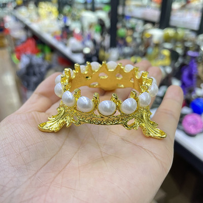 Krona metāla kristāla lodīšu turētājs sfērisks displeja statīvs galddatoram mājas dekorēšanai fotografēšanai