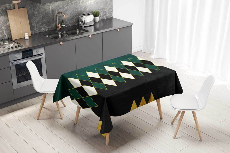 Lengva ir stilinga smaragdo žalia smaragdo aukso geometrinė staltiesė stačiakampė kavos staliukas valgomojo stalas viešbučio stalo užvalkalas