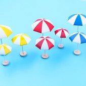 3 boje Mini suncobran za plažu Minijaturni mikro morski krajolik Bonsai Vilinski ukras Moderna biljka Kućica za lutke DIY Dodaci Dekor