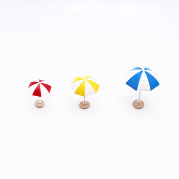 3 цвята мини плажен слънчев чадър миниатюрен микро морски пейзаж бонсай фея орнамент модерно растение куклена къща Направи си сам аксесоари декор