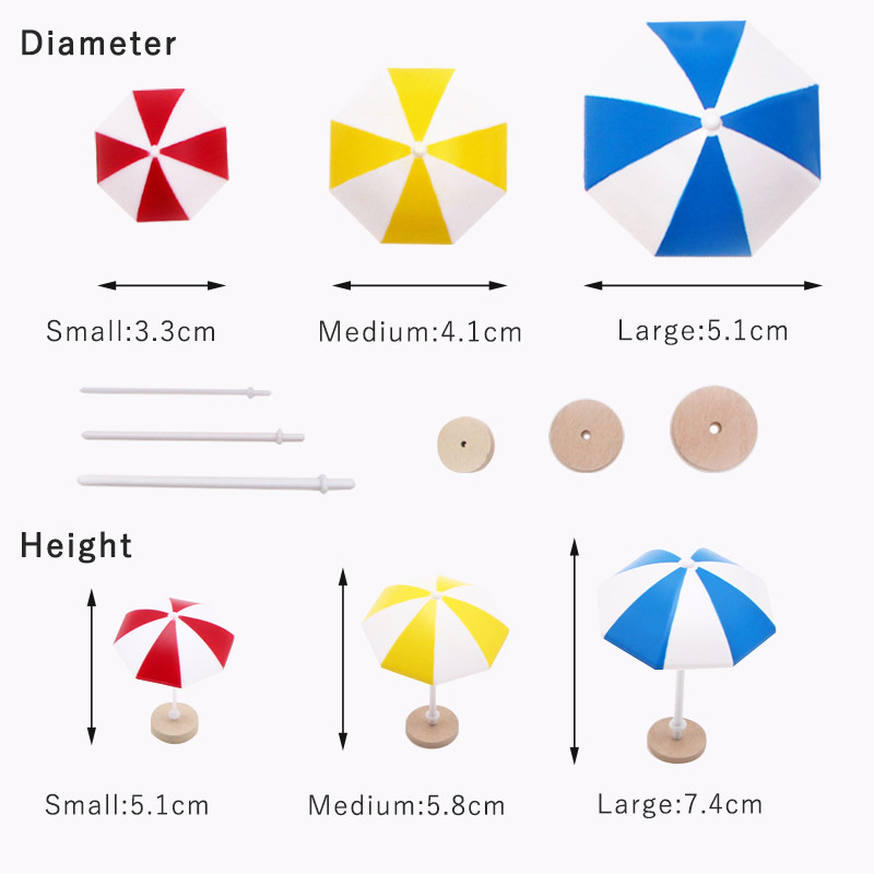 3 boje Mini suncobran za plažu Minijaturni mikro morski krajolik Bonsai Vilinski ukras Moderna biljka Kućica za lutke DIY Dodaci Dekor