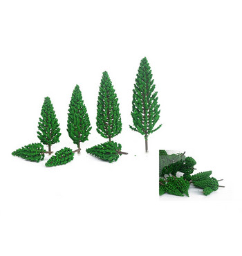 30 бр. Направи си сам мащабни материали Railroad Decor Buliding Layout Artificial Cedar Tree Miniature Model Green Scenery Scene Model