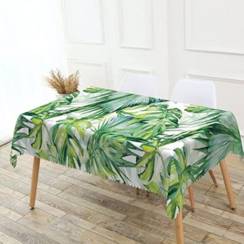 Τραπεζομάντιλο με Πράσινα Φύλλα Tropical Palm Leaf Χαβάης με θέμα Ζούγκλα Κάλυμμα Τραπεζιού Διακόσμηση γαμήλιου πάρτι Αξεσουάρ διακόσμησης κουζίνας σπιτιού