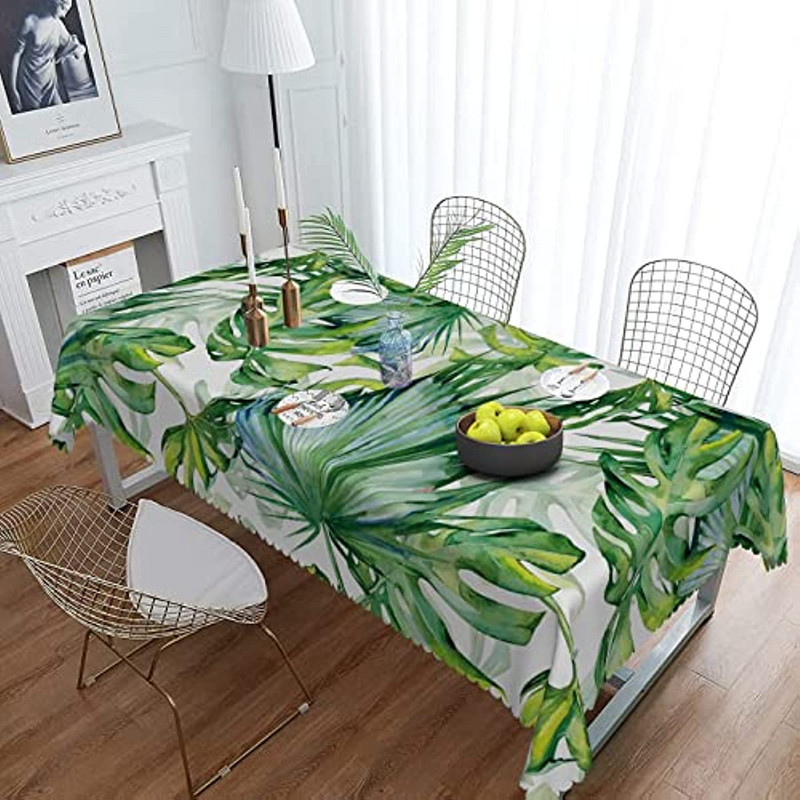 Zaļās lapas Galdauts Tropu palmu lapas Havaju džungļu tēmas galda pārklājs Kāzu ballītes dekors Mājas virtuves dekoru aksesuāri