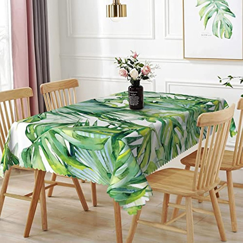 Zaļās lapas Galdauts Tropu palmu lapas Havaju džungļu tēmas galda pārklājs Kāzu ballītes dekors Mājas virtuves dekoru aksesuāri