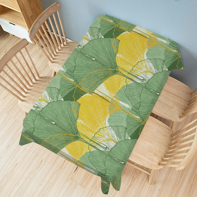 Ginkgo Plant nyomtatott vízálló terítő asztaldíszekhez Kiegészítők Négyszögletű étkező esküvői asztalborító kandalló Át nem eresztő
