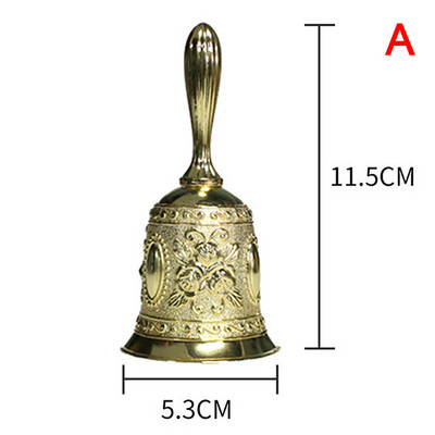 Retro Metalen Tone Hand Bel Metalen School Diner Shoptea Bell Hand Held Craft Bruiloft Decoratie Alarm School Kerk Klaslokaal