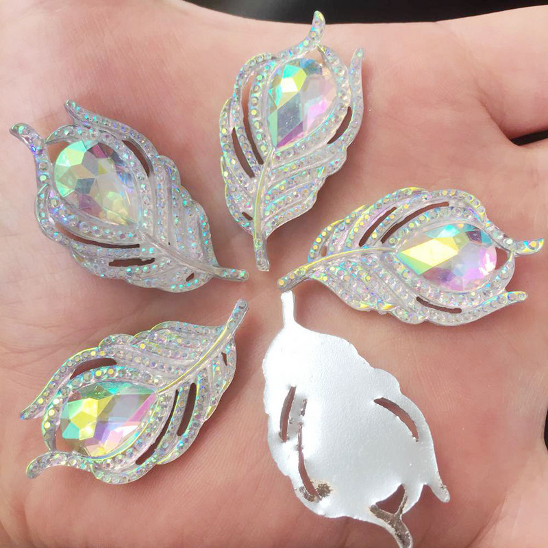 10 GAB sveķu, spīdīgas 3D pāva spalvas, plakanā mugurā, kalnu kristāla aplikācijas, DIY Ziemassvētku albums, figūriņas, amatniecības mājas dekors OW19