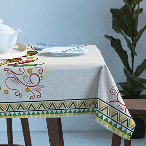 Mexikói május 5. fesztivál téglalap terítő partidísz Cinco De Mayo Skull vízálló terítő konyhai asztaldíszhez