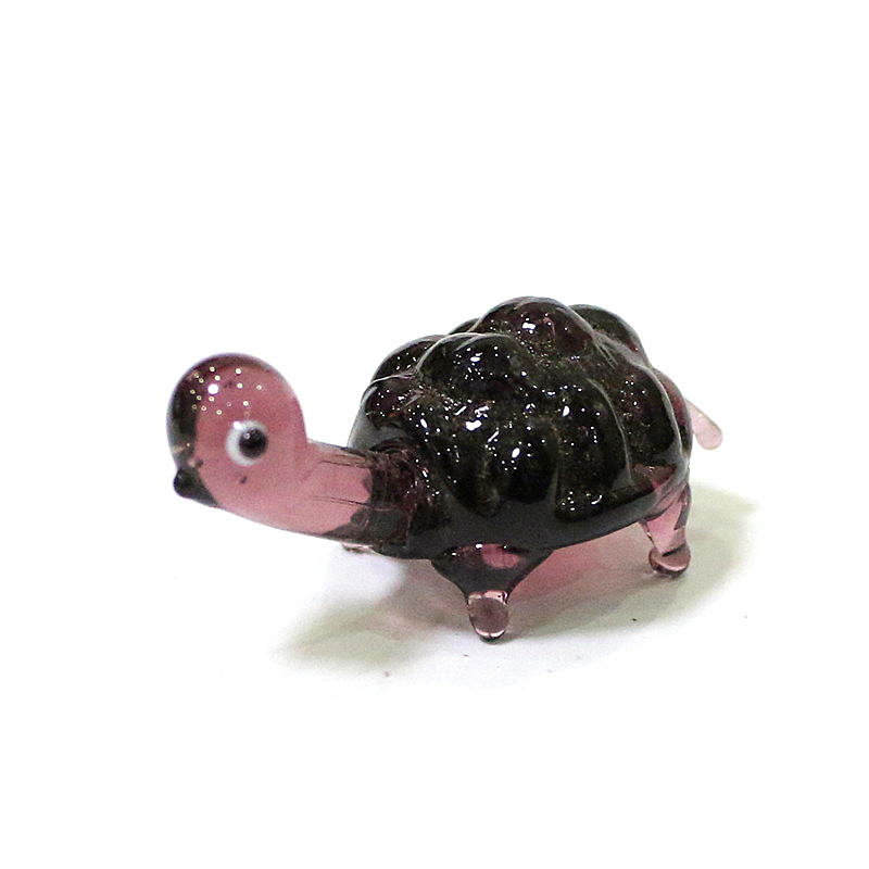 Mini teknős figurák Üveg kézműves díszek Japán stílusú Aranyos Állatok Apró szobrok Otthoni Akvárium Akvárium Dekorációs Kiegészítők