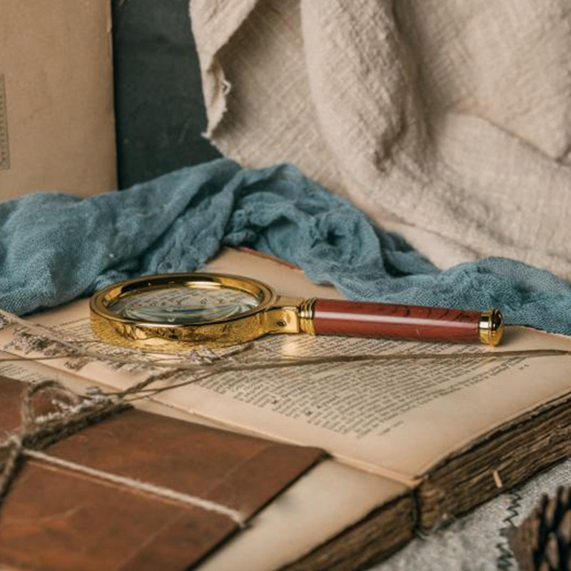Retro 8X palielināmais stikls, koka rokas lupa Optiskais palielināmais stikls lasīšanai, remontdarbu rotājumi fotografēšanai