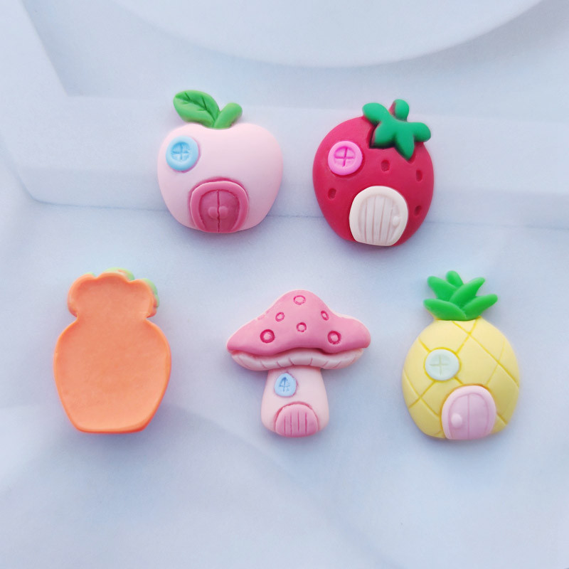 10/15 db Új Aranyos Gyanta Rajzfilm Gyümölcsök Lapos Hátú Cabochon Scrapbook Kawaii DIY Díszítések Kiegészítők C55