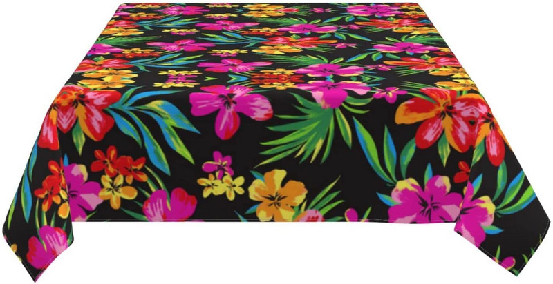 Havaju ziedu taisnstūra ūdensnecaurlaidīgi galdauti svētku ballīšu rotājumi mazgājams galda galdauts virtuves kāzu dekorēšanai