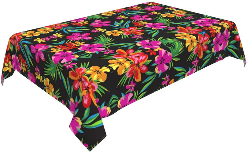 Havaju ziedu taisnstūra ūdensnecaurlaidīgi galdauti svētku ballīšu rotājumi mazgājams galda galdauts virtuves kāzu dekorēšanai