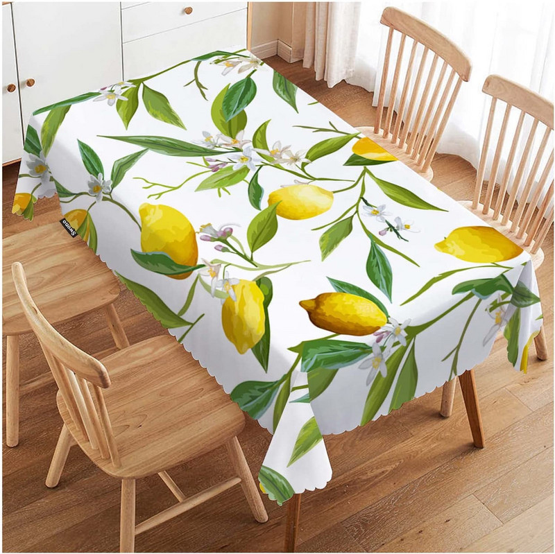 Fructe de vara Frunze de lamaie Fata de masa dreptunghiulara Decoratiuni pentru masa de bucatarie Fata de masa din stofa impermeabila Decoratiuni pentru petreceri de nunta