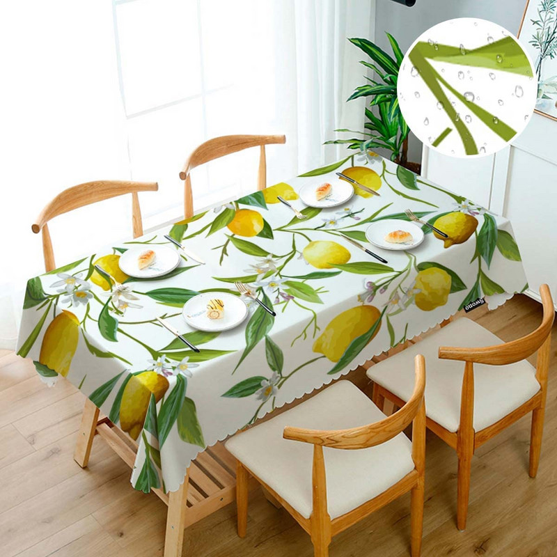 Fructe de vara Frunze de lamaie Fata de masa dreptunghiulara Decoratiuni pentru masa de bucatarie Fata de masa din stofa impermeabila Decoratiuni pentru petreceri de nunta