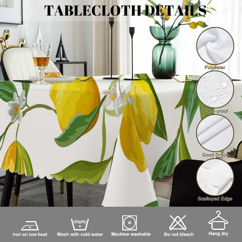 Fructe de vara Frunze de lamaie Fata de masa dreptunghiulara Decoratiuni pentru masa de bucatarie Fata de masa din stofa impermeabila Decoratiuni pentru petreceri de nunta